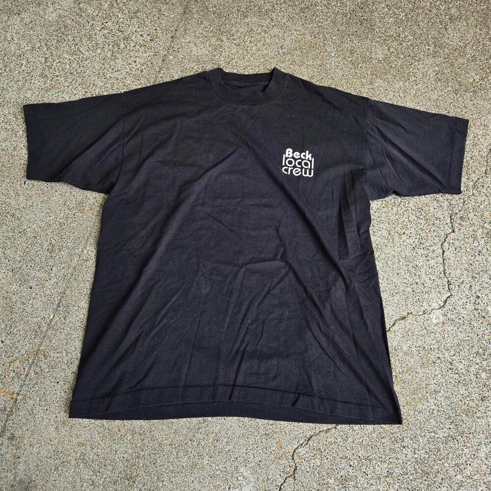 Vtg 90s BECK Local Crew Graphic Mellow Gold Era Alternative Band T Shirt XL